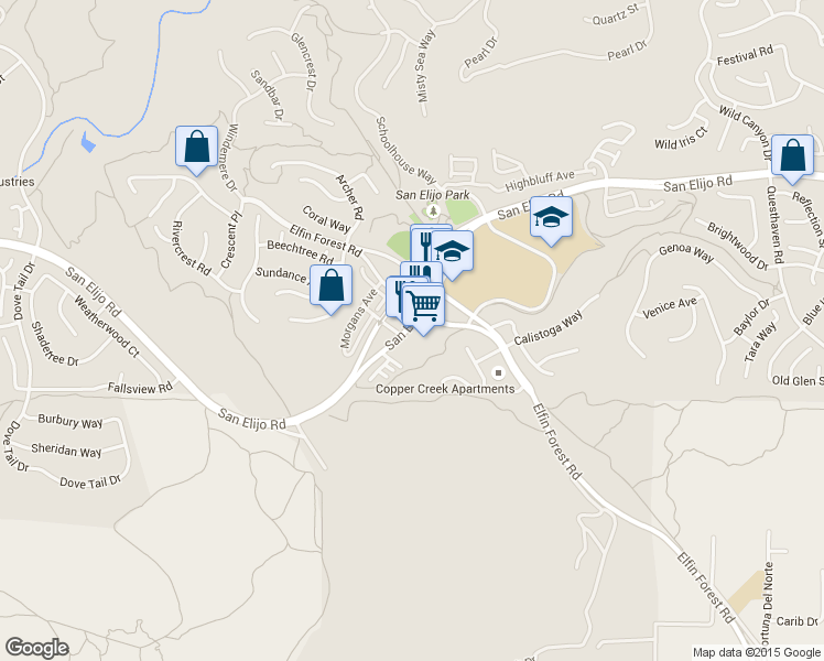 map of restaurants, bars, coffee shops, grocery stores, and more near 1290 Elfin Forest Road West in San Marcos
