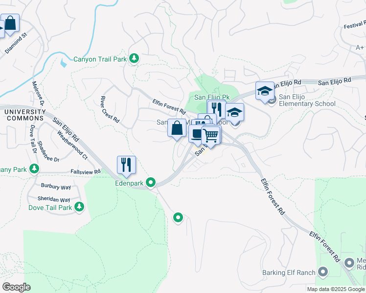 map of restaurants, bars, coffee shops, grocery stores, and more near 1636 Avery Road in San Marcos