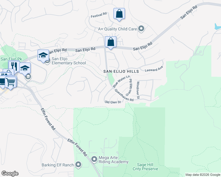 map of restaurants, bars, coffee shops, grocery stores, and more near 1721 Tara Way in San Marcos