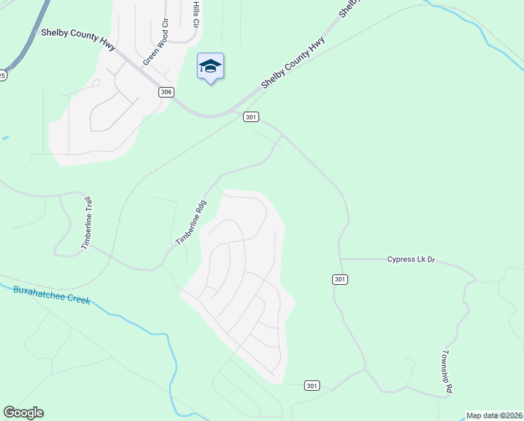 map of restaurants, bars, coffee shops, grocery stores, and more near 300 County Road 301 in Calera