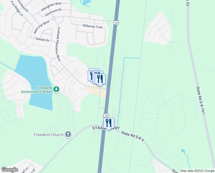 map of restaurants, bars, coffee shops, grocery stores, and more near 2572 U.S. 52 in Moncks Corner
