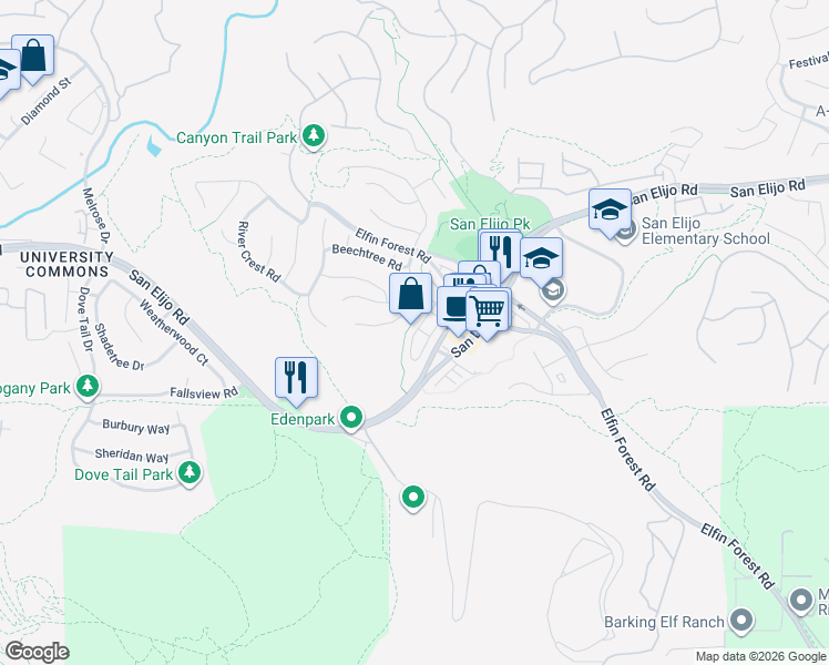 map of restaurants, bars, coffee shops, grocery stores, and more near 1744 Morgans Avenue in San Marcos