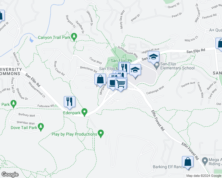 map of restaurants, bars, coffee shops, grocery stores, and more near 1628 Avery Road in San Marcos