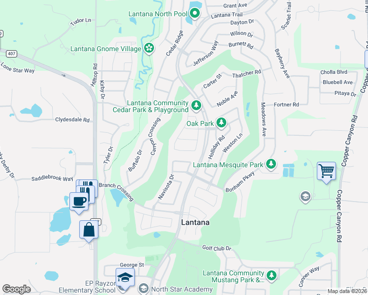 map of restaurants, bars, coffee shops, grocery stores, and more near 715 Skyler Street in Lantana
