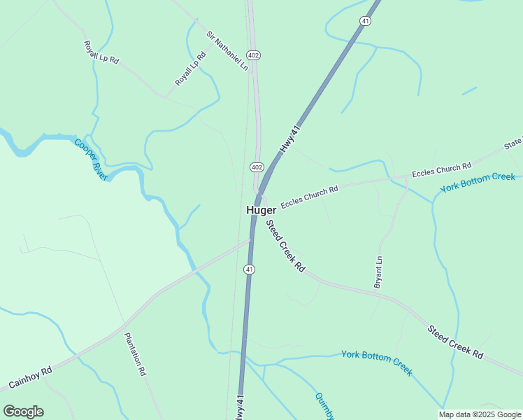 map of restaurants, bars, coffee shops, grocery stores, and more near in Huger