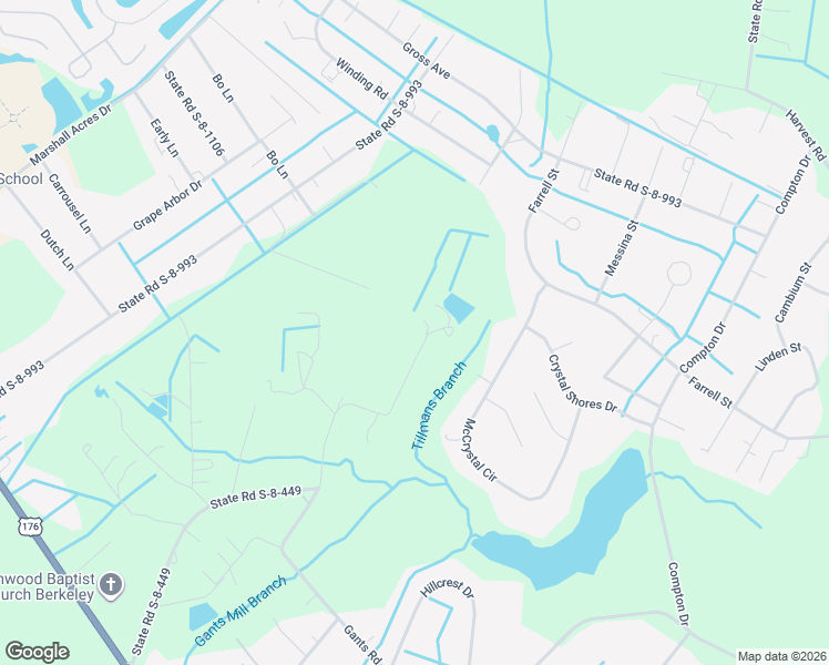 map of restaurants, bars, coffee shops, grocery stores, and more near 601 Tillman Branch Road in Summerville