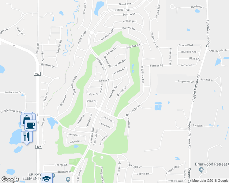 map of restaurants, bars, coffee shops, grocery stores, and more near 8250 Holliday Road in Lantana