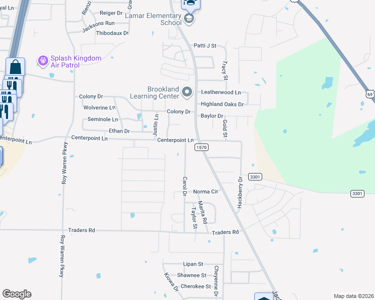 map of restaurants, bars, coffee shops, grocery stores, and more near 7305 Carol Drive in Greenville