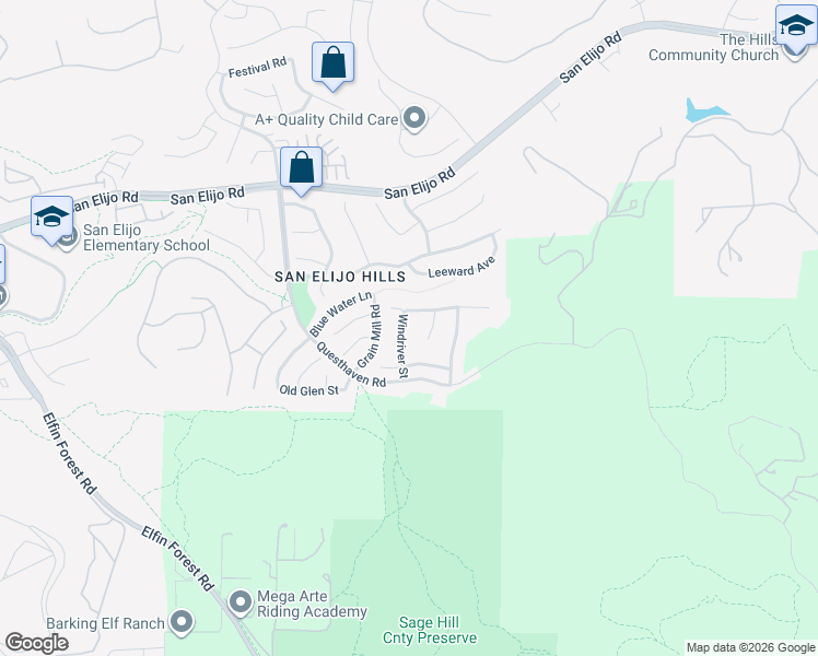 map of restaurants, bars, coffee shops, grocery stores, and more near 1813 Windriver Street in San Marcos