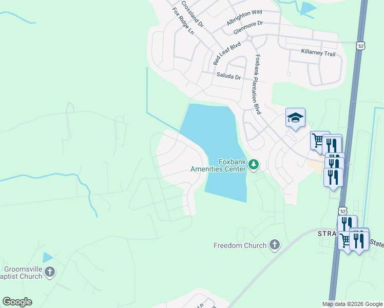 map of restaurants, bars, coffee shops, grocery stores, and more near 122 Long Trail Way in Moncks Corner