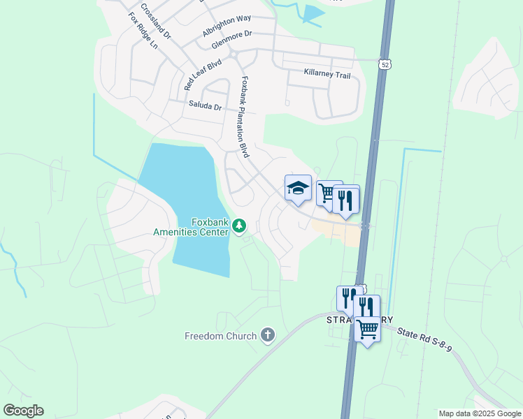 map of restaurants, bars, coffee shops, grocery stores, and more near Yorkshire Drive in Moncks Corner
