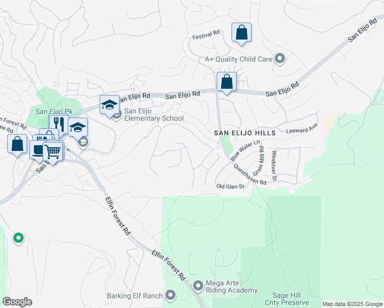 map of restaurants, bars, coffee shops, grocery stores, and more near 1647 Trenton Way in San Marcos