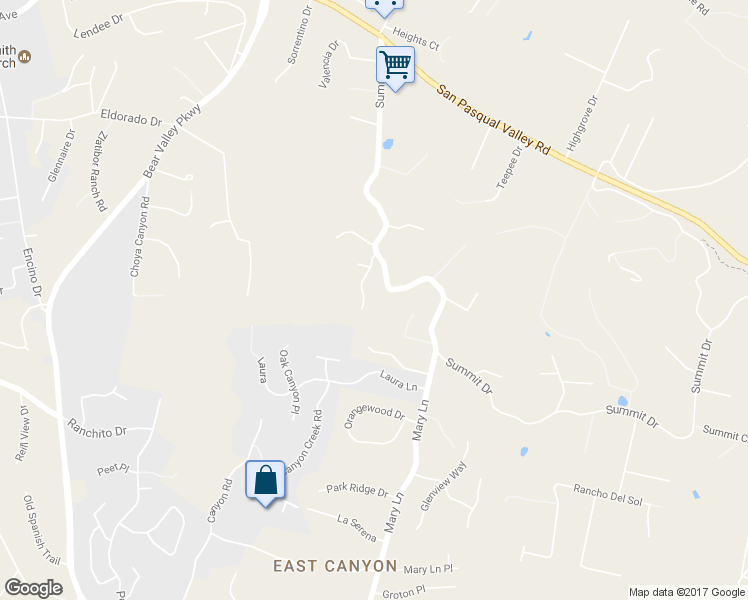 map of restaurants, bars, coffee shops, grocery stores, and more near 2476 Briarwood Court in Escondido