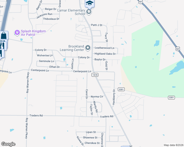 map of restaurants, bars, coffee shops, grocery stores, and more near 7305 Carol Drive in Greenville