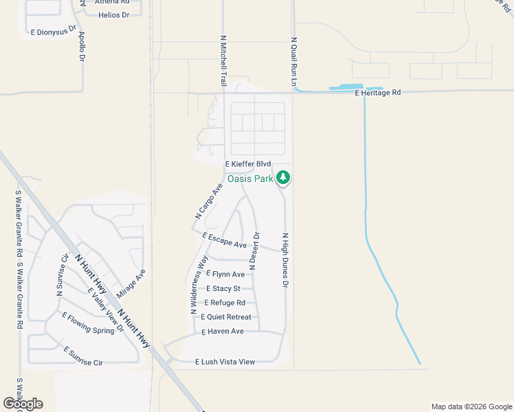 map of restaurants, bars, coffee shops, grocery stores, and more near 24065 North Mojave Lane in Florence