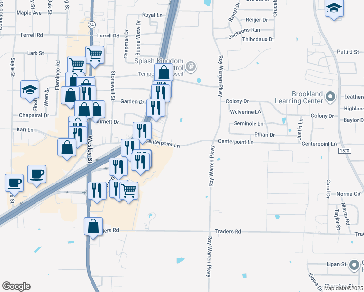 map of restaurants, bars, coffee shops, grocery stores, and more near 2005 County Line Rd in Greenville