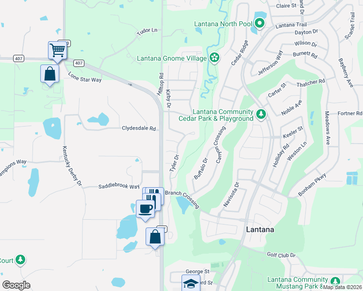 map of restaurants, bars, coffee shops, grocery stores, and more near 8542 Tyler Drive in Lantana