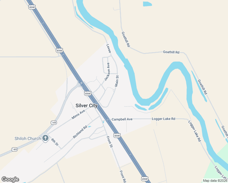 map of restaurants, bars, coffee shops, grocery stores, and more near 169 Main Pinson Road in Silver City