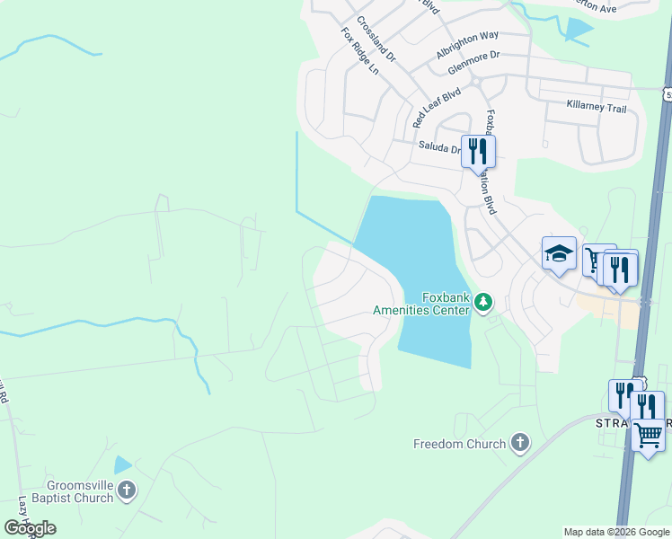 map of restaurants, bars, coffee shops, grocery stores, and more near 298 Red Leaf Boulevard in Moncks Corner