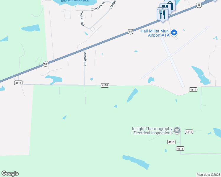 map of restaurants, bars, coffee shops, grocery stores, and more near 1408 County Road 4114 in Atlanta