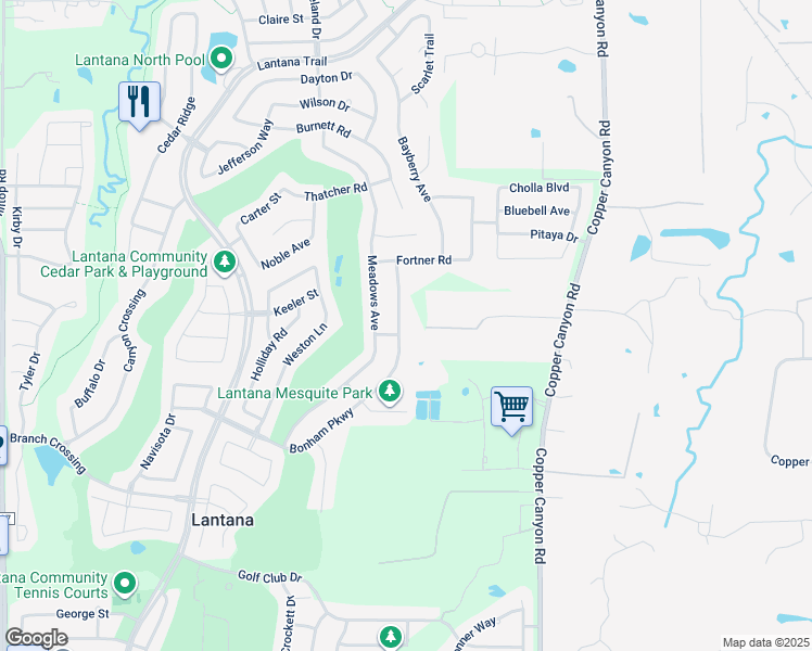 map of restaurants, bars, coffee shops, grocery stores, and more near 1520 Bonham Parkway in Lantana