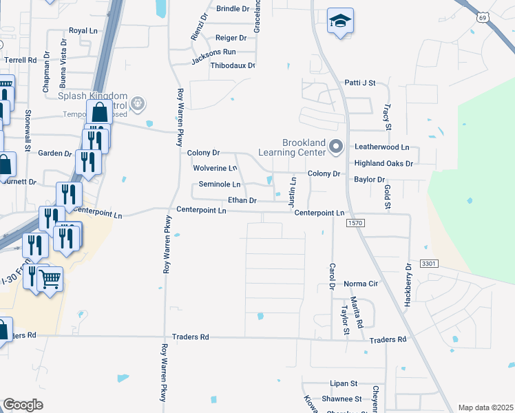 map of restaurants, bars, coffee shops, grocery stores, and more near 1009 Ethan Drive in Greenville