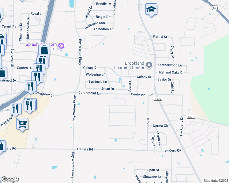 map of restaurants, bars, coffee shops, grocery stores, and more near 1006 Ethan Drive in Greenville