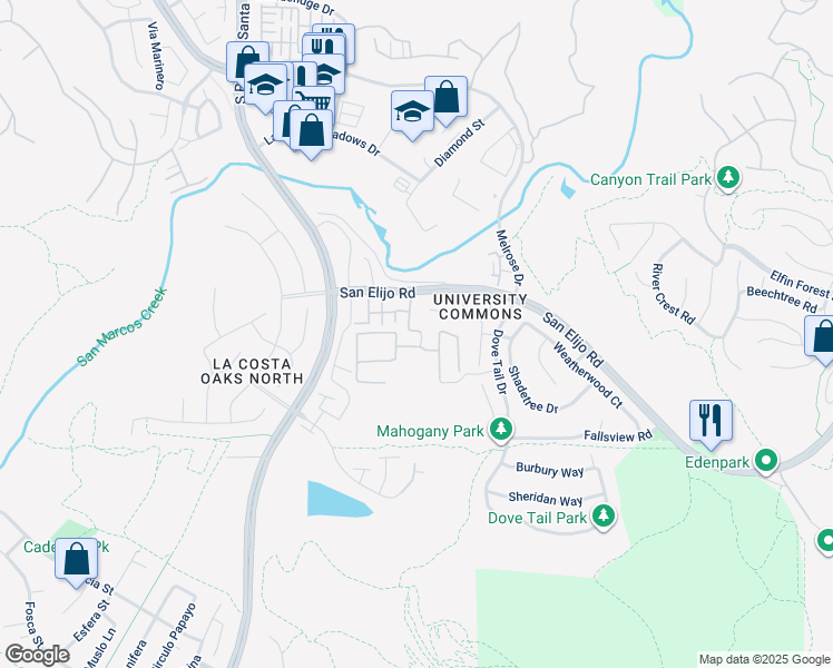 map of restaurants, bars, coffee shops, grocery stores, and more near 1935 Northstar Way in San Marcos