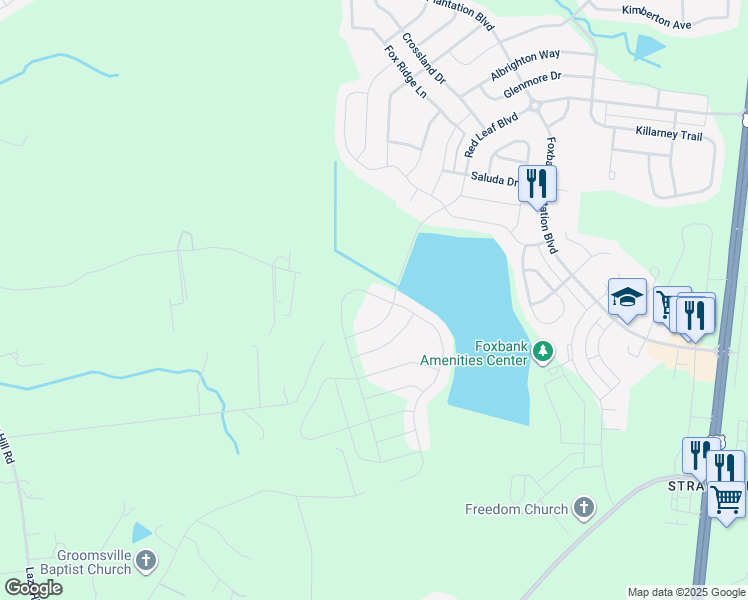 map of restaurants, bars, coffee shops, grocery stores, and more near 407 Eagleview Drive in Moncks Corner