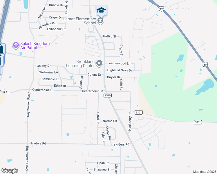 map of restaurants, bars, coffee shops, grocery stores, and more near 6915 Jack Finney Boulevard in Greenville
