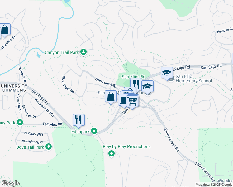 map of restaurants, bars, coffee shops, grocery stores, and more near 1118 Goddard Street in San Marcos