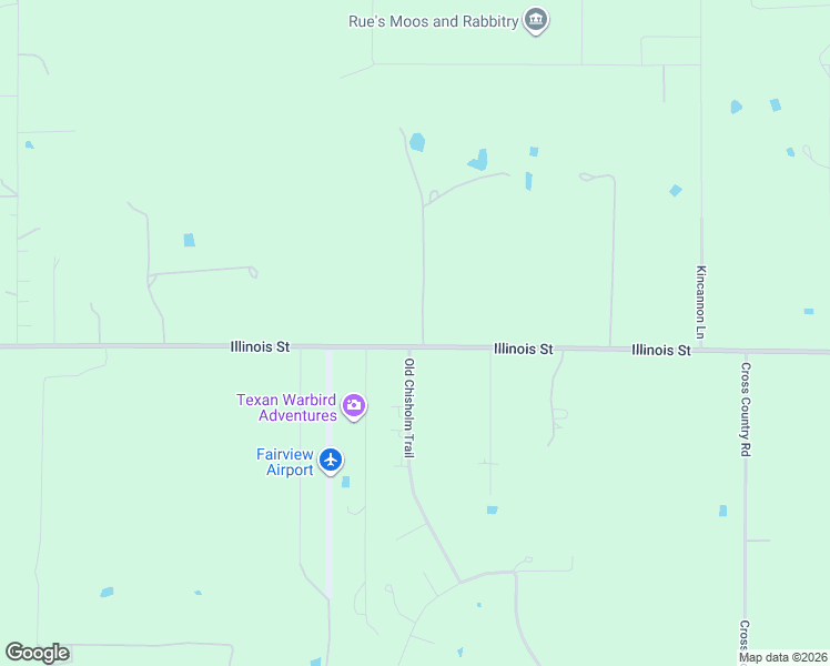 map of restaurants, bars, coffee shops, grocery stores, and more near Illinois Street in Rhome