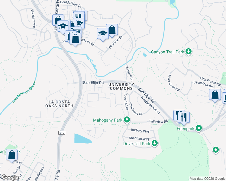 map of restaurants, bars, coffee shops, grocery stores, and more near 2524 Corbel Way in San Marcos