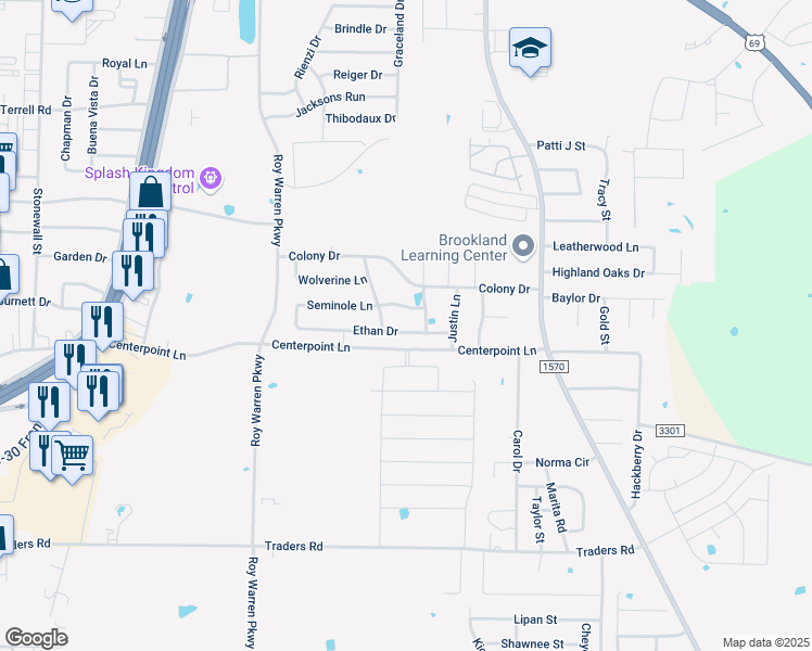 map of restaurants, bars, coffee shops, grocery stores, and more near 1006 Ethan Drive in Greenville