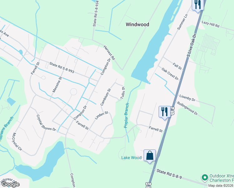 map of restaurants, bars, coffee shops, grocery stores, and more near 115 Celtis Street in Moncks Corner