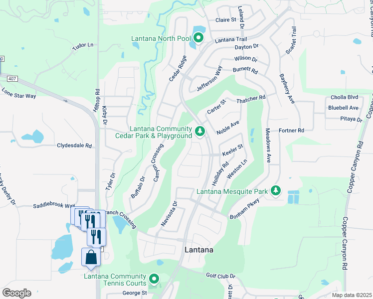 map of restaurants, bars, coffee shops, grocery stores, and more near 8901 Thompson Drive in Lantana