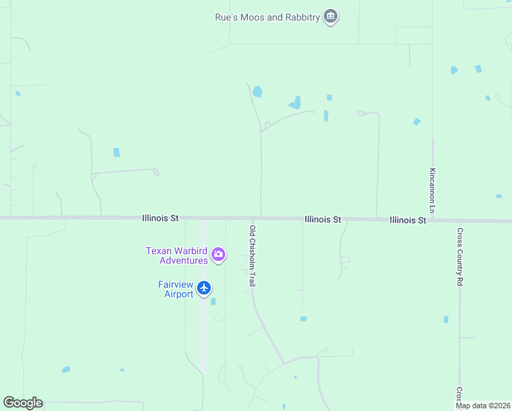 map of restaurants, bars, coffee shops, grocery stores, and more near Illinois Street in Rhome