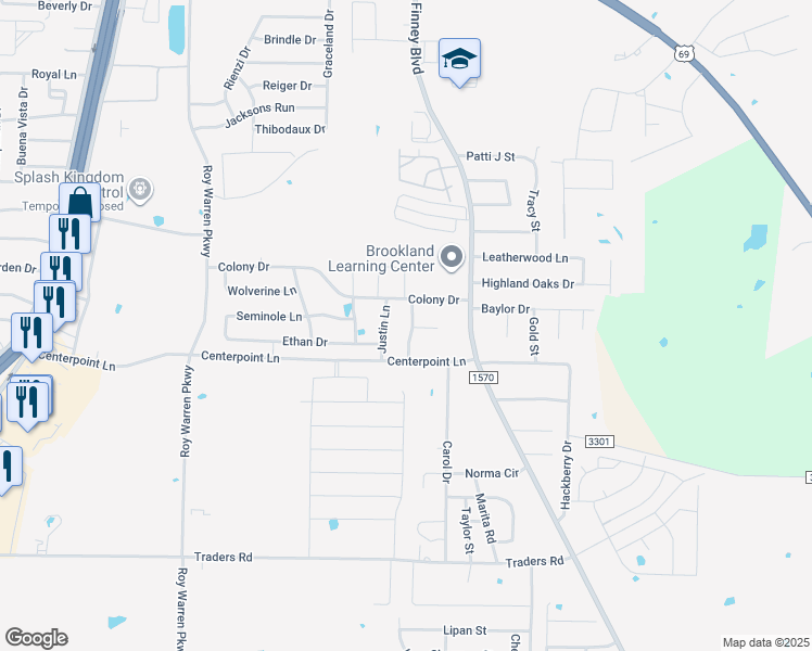 map of restaurants, bars, coffee shops, grocery stores, and more near 6906 Jacquline Boulevard in Greenville