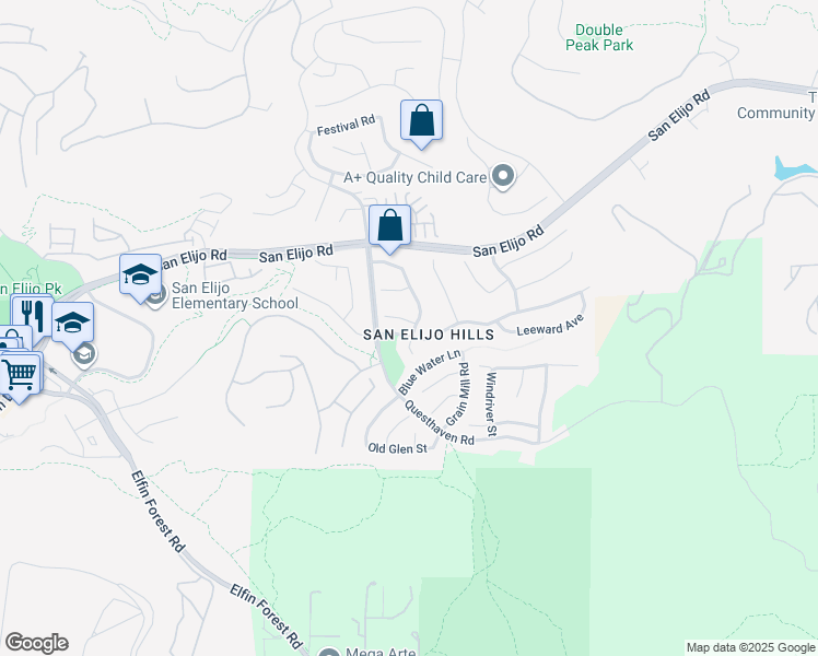 map of restaurants, bars, coffee shops, grocery stores, and more near 923 Citrine Way in San Marcos