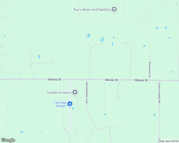 map of restaurants, bars, coffee shops, grocery stores, and more near Illinois Street in Rhome