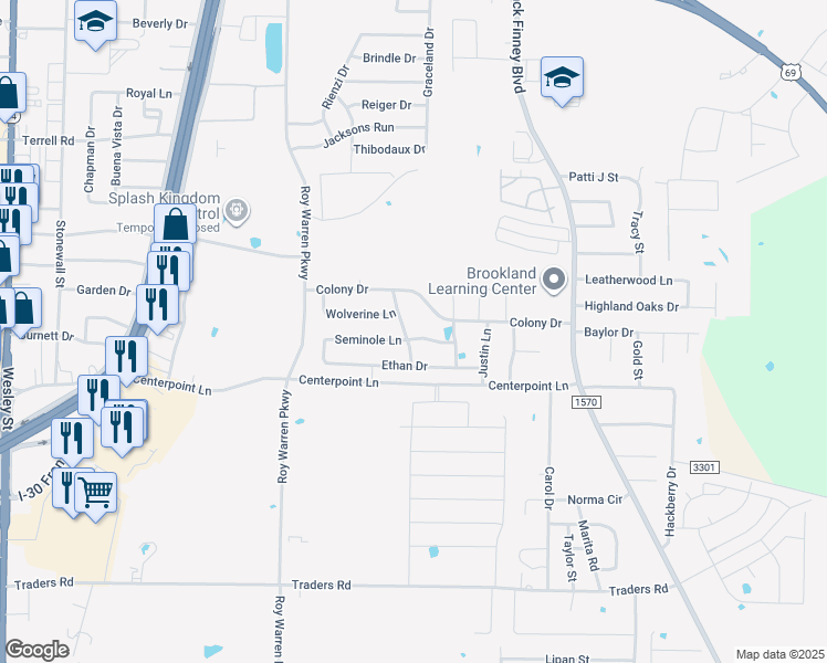 map of restaurants, bars, coffee shops, grocery stores, and more near 6811 Volunteer Drive in Greenville