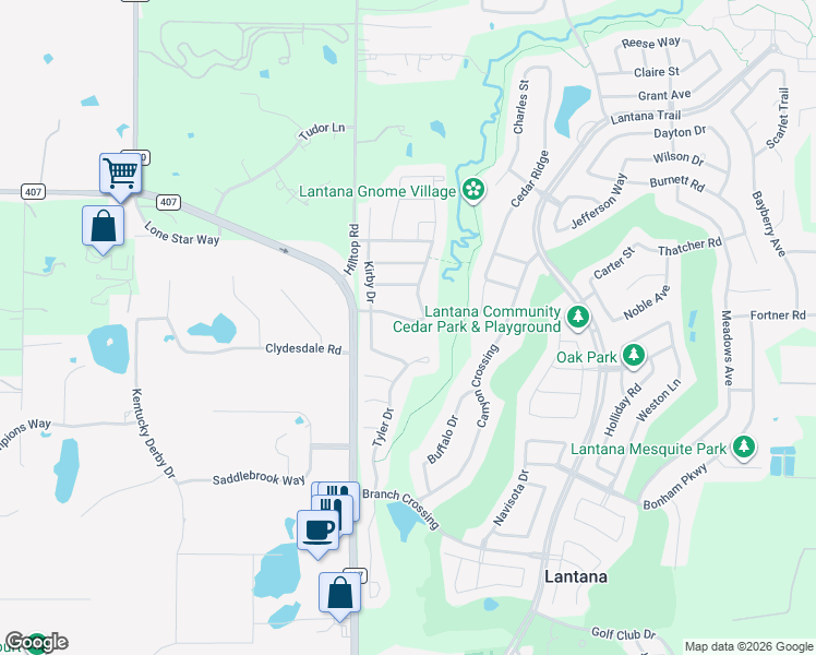 map of restaurants, bars, coffee shops, grocery stores, and more near 335 Bentson Drive in Argyle