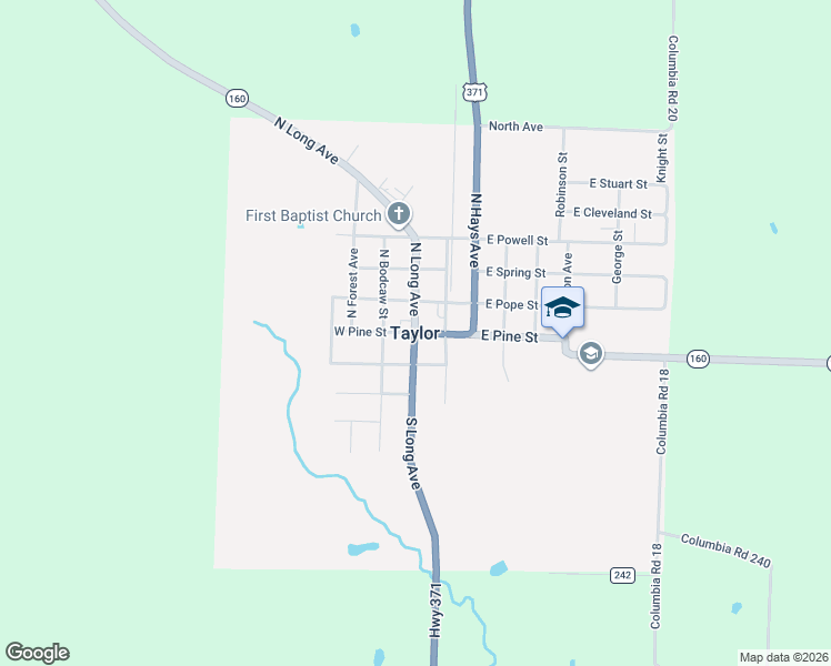 map of restaurants, bars, coffee shops, grocery stores, and more near in Taylor