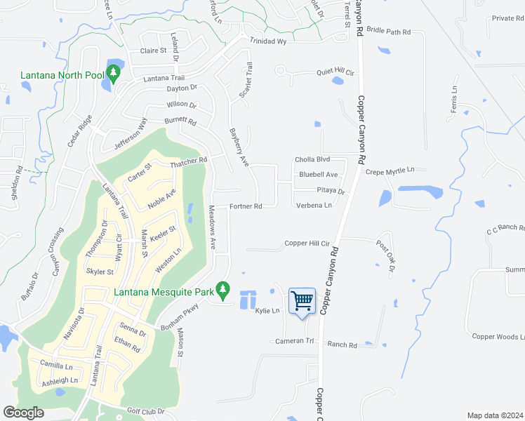 map of restaurants, bars, coffee shops, grocery stores, and more near 1220 Fortner Road in Argyle