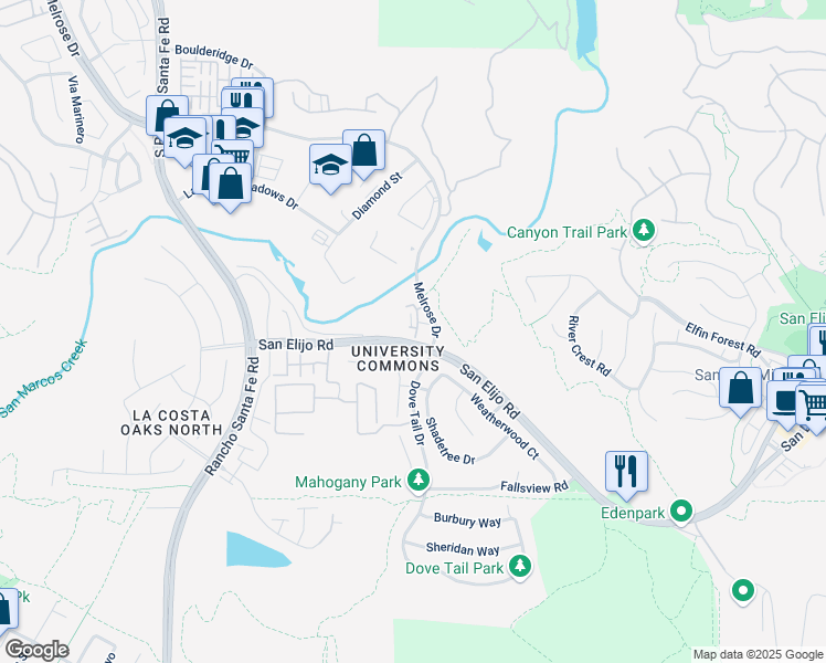 map of restaurants, bars, coffee shops, grocery stores, and more near 2400 Longstaff Court in San Marcos