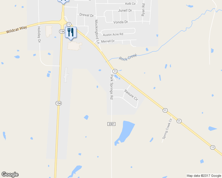 map of restaurants, bars, coffee shops, grocery stores, and more near 2027 Park Springs Road in Sulphur Springs