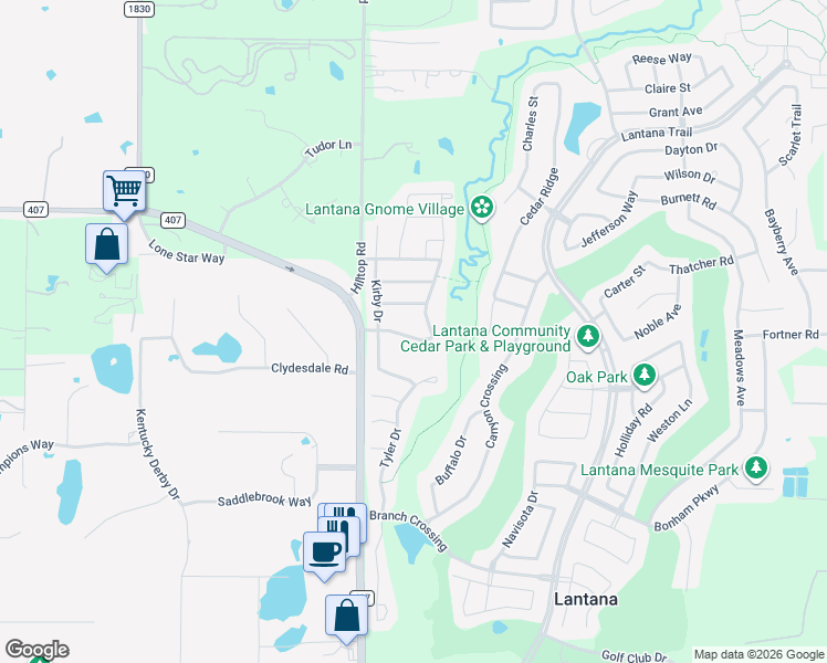 map of restaurants, bars, coffee shops, grocery stores, and more near 385 Bentson Drive in Argyle