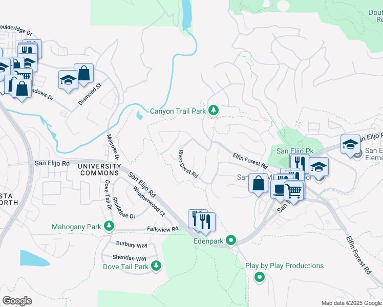 map of restaurants, bars, coffee shops, grocery stores, and more near 1560 Eden Court in San Marcos