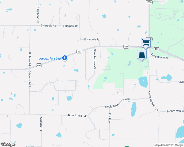 map of restaurants, bars, coffee shops, grocery stores, and more near 8029 Steeplechase Circle in Argyle