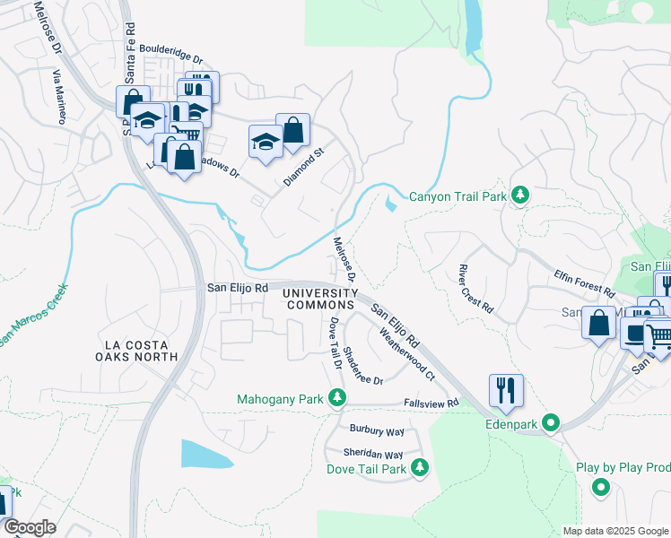map of restaurants, bars, coffee shops, grocery stores, and more near 2475 Longstaff Court in San Marcos